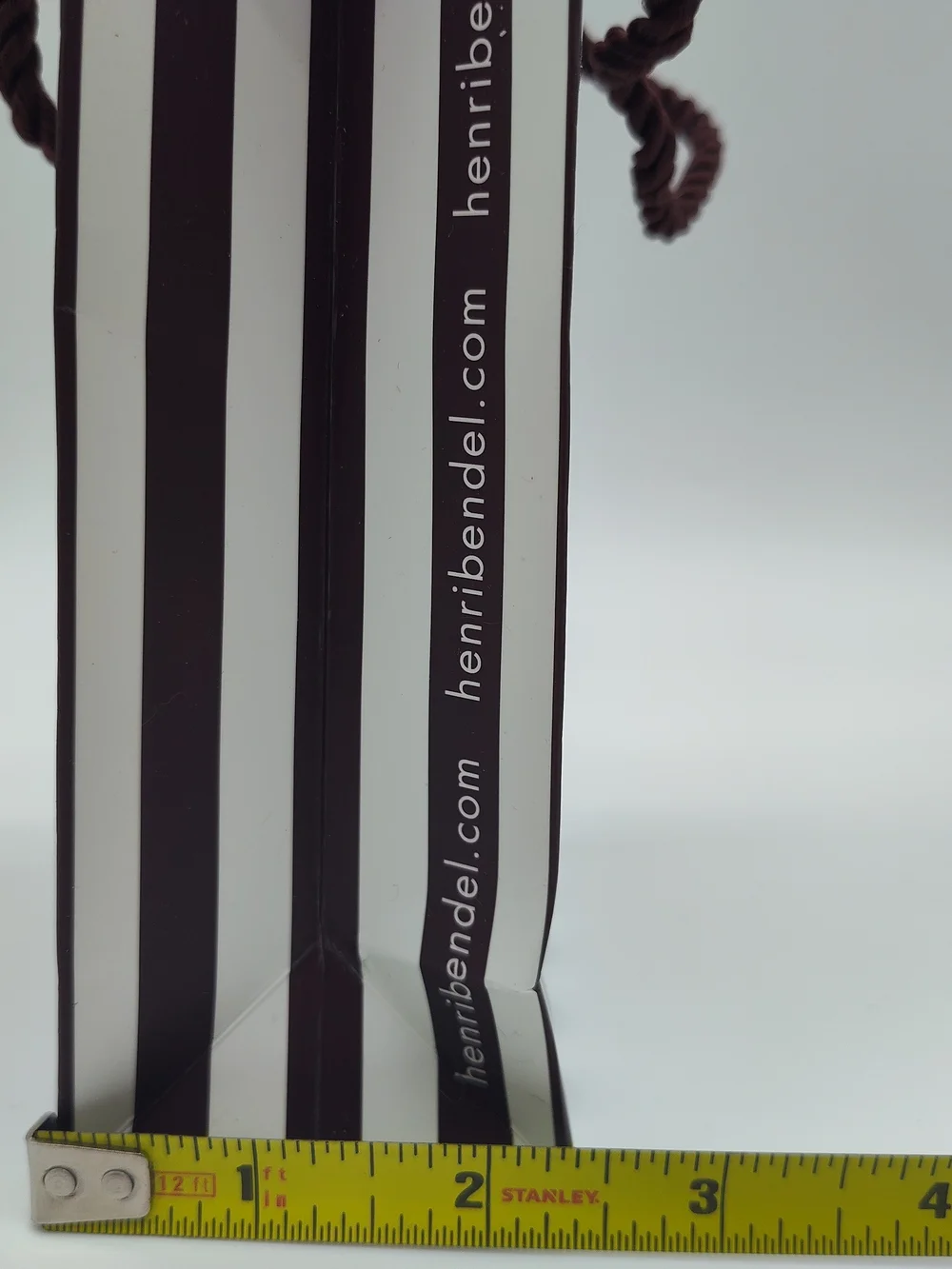 HENRI BENDEL New York Mini Shopping Bag Tissue Brown Stripe Gift Packaging EUC